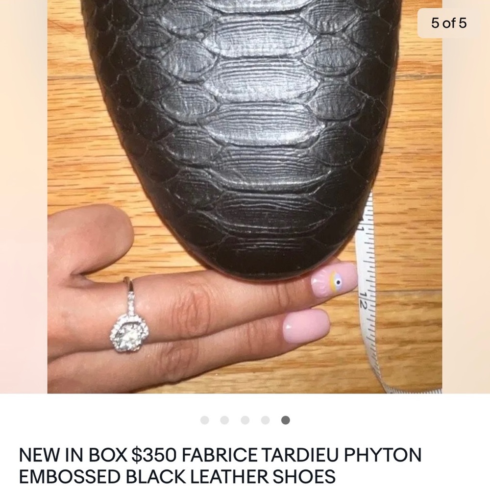 Brand new Fabrice Tardieu Black Python leather shoes size 43 equivalent to US10